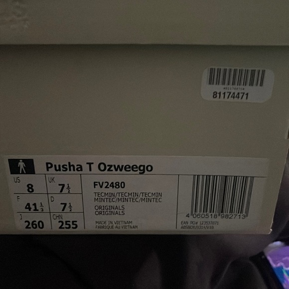 Pusha T Ozweego Adidas Size 8 Women; size 10 Colors; Tecmin/Mintec - Picture 4 of 4